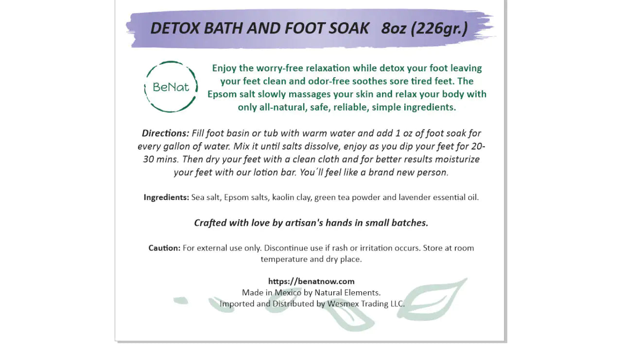 Natural Detox Bath and Foot Soak