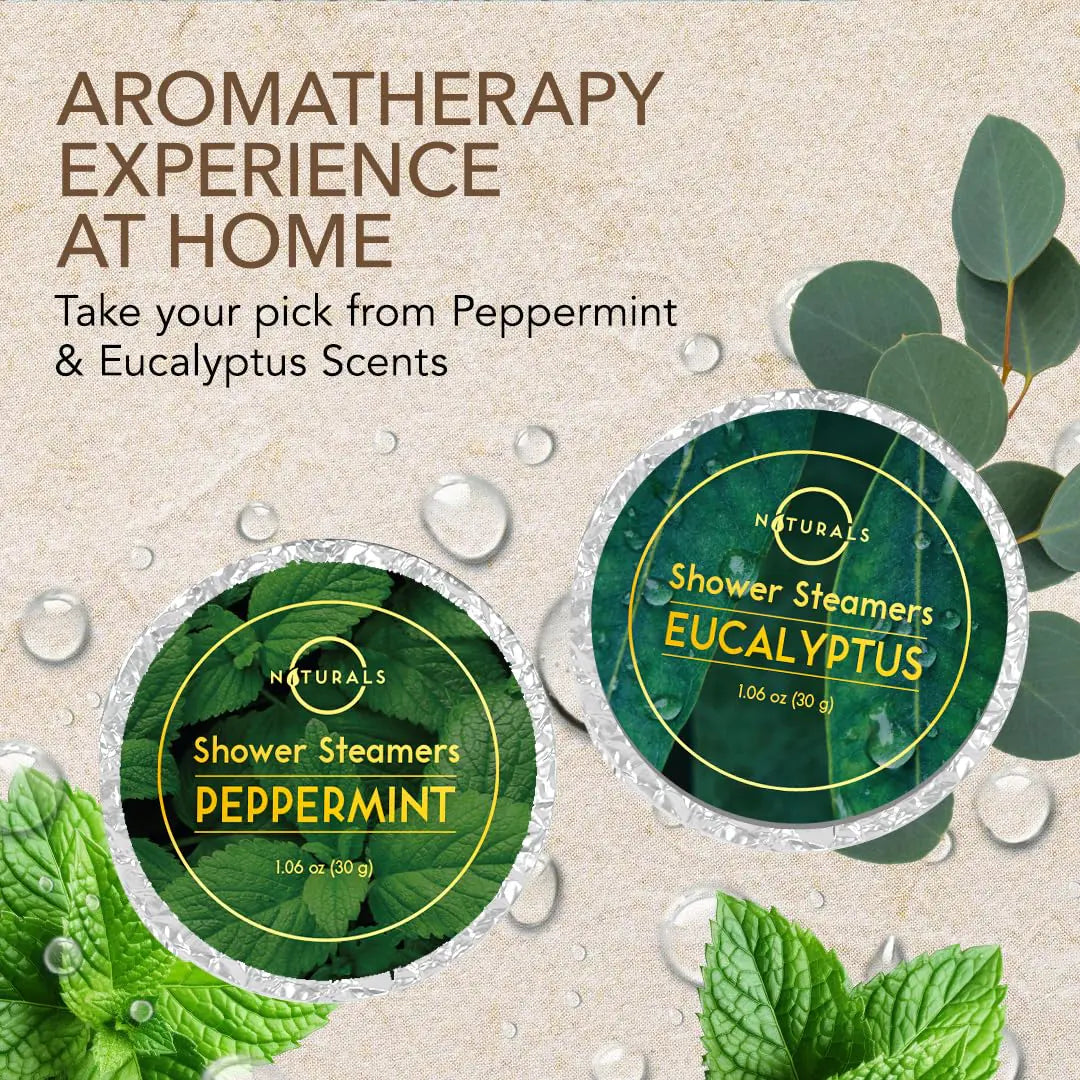 Naturals 8-Pcs Shower Steamers Aromatherapy - Eucalyptus for Shower, Spa Gifts for Women - Eucalyptus Shower Steamer - Shower Steamers, Shower Steamers for Women - Shower Bombs Aromatherapy Peppermint&Eucalyptus, 8pk